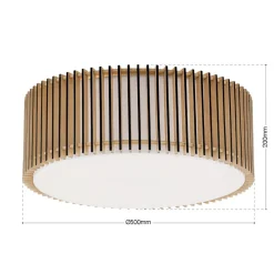 ORION Loftlamper > Loftlampe Tarta, Ø 50 cm, træ, tekstildiffusor, 4 x E27
