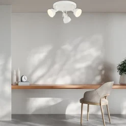 Argon Loftlamper|Loftlamper > Loftlampe Trogir, beige, 3 lyskilder, stål, Ø 30 cm