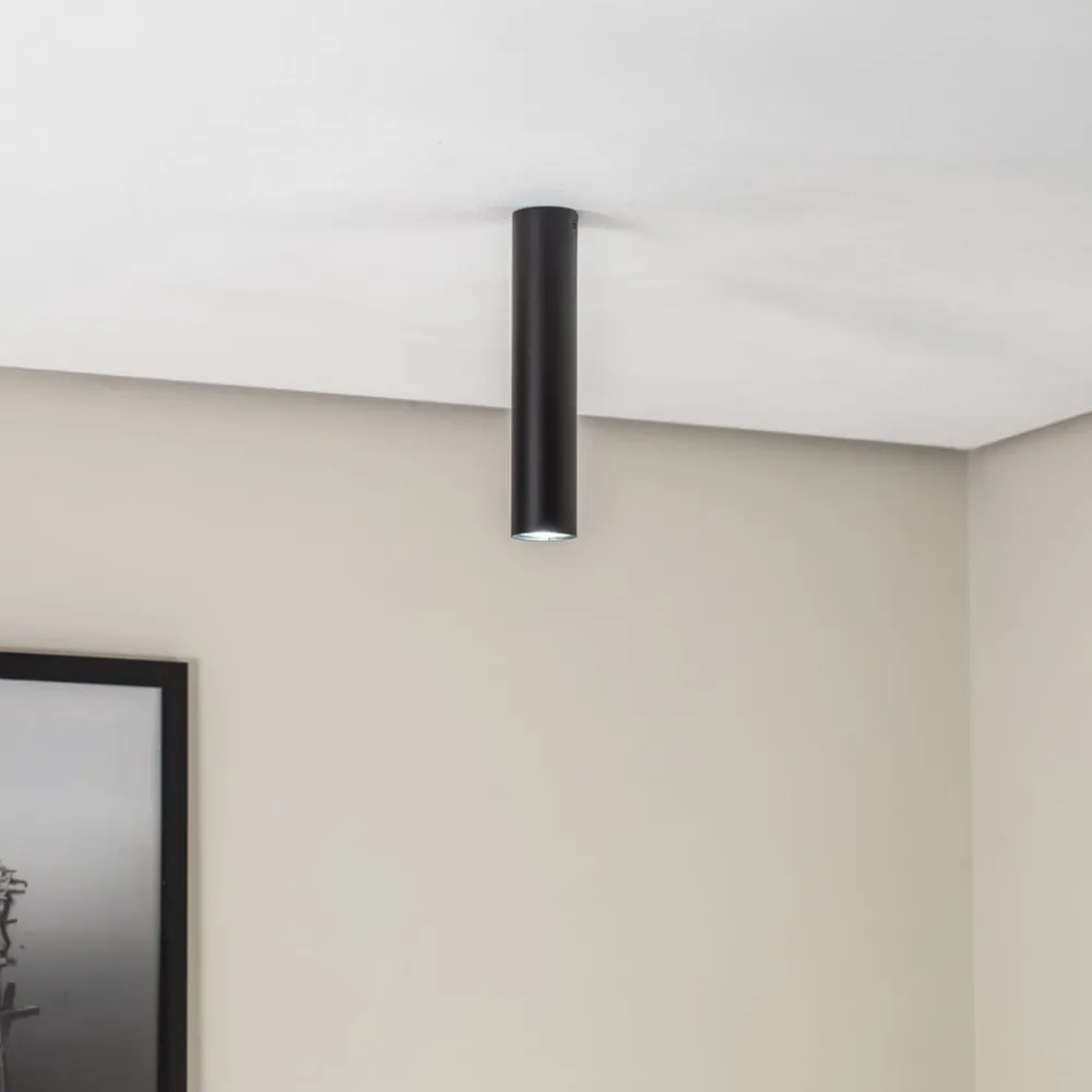 SOLLUX LIGHTING Loftlamper|Spotlights > Loftlampe Tube i cylinderform, sort
