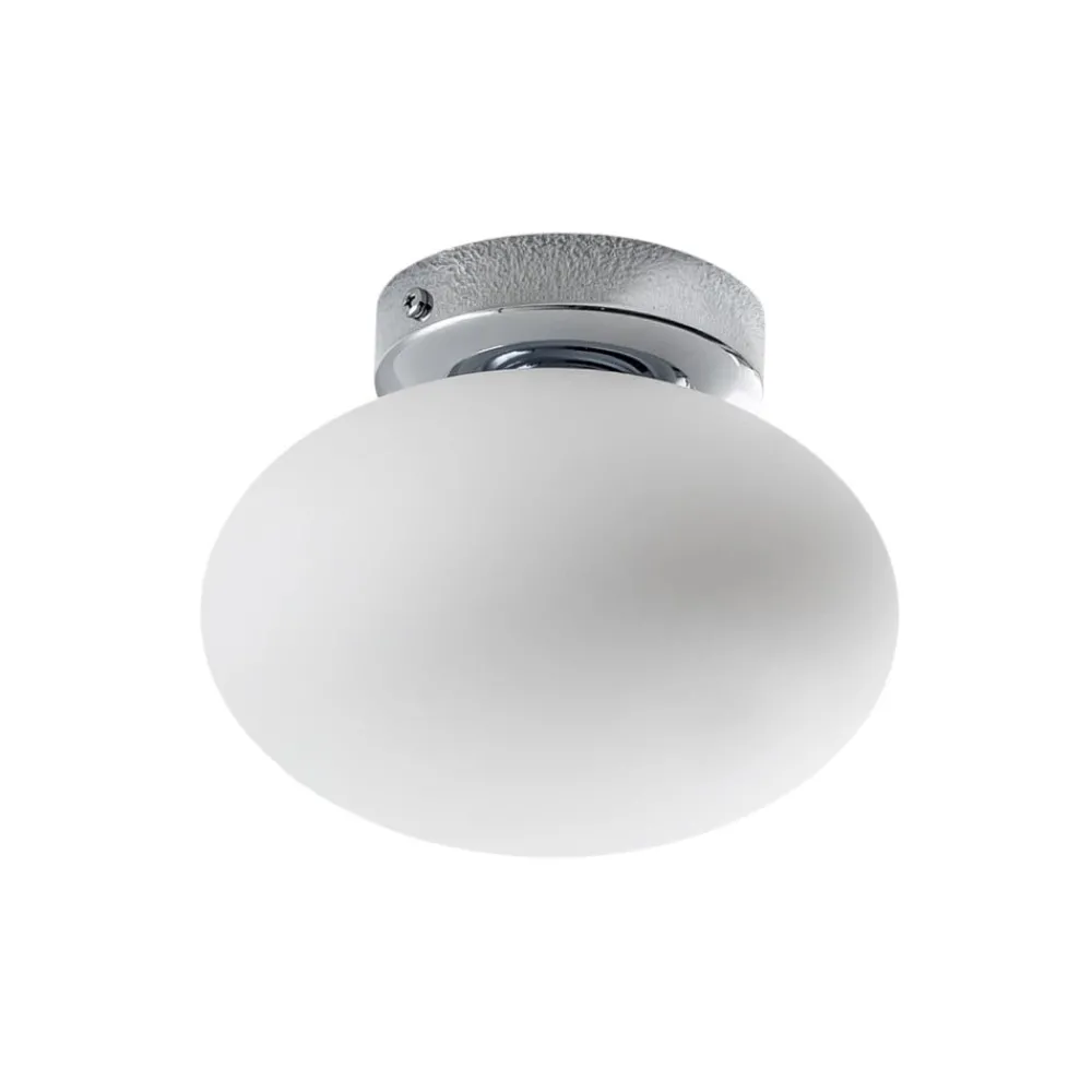 Domiluce Gang|Loftlamper > Loftlampe Ufo, krom/hvid, Ø 18 cm, glas, G9