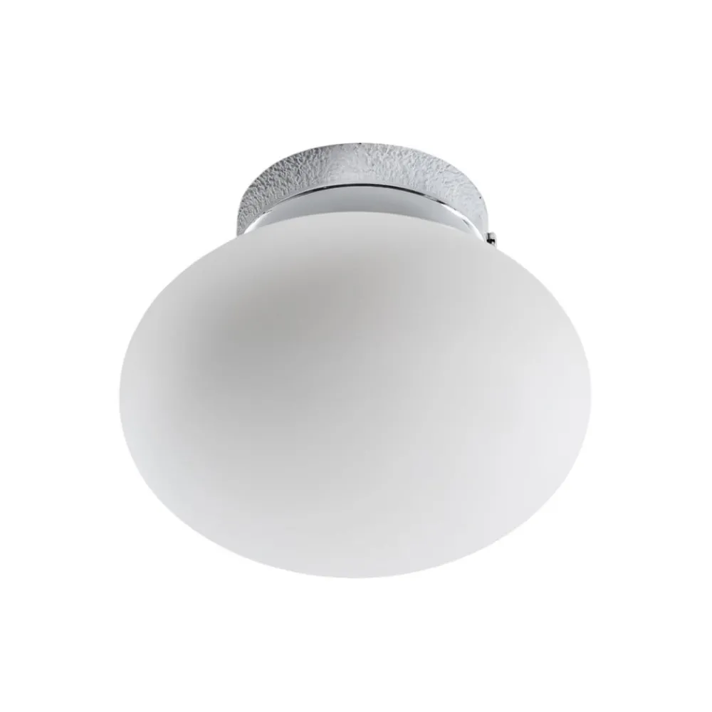 Domiluce Gang|Loftlamper > Loftlampe Ufo, krom/hvid, Ø 18 cm, glas, G9