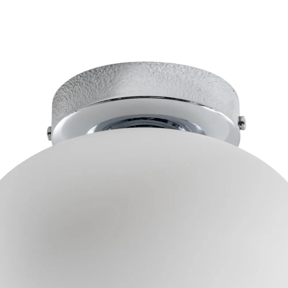 Domiluce Gang|Loftlamper > Loftlampe Ufo, krom/hvid, Ø 18 cm, glas, G9