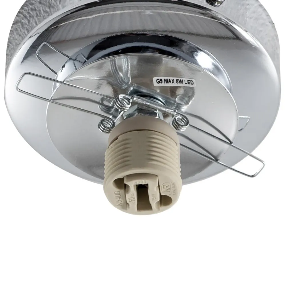 Domiluce Gang|Loftlamper > Loftlampe Ufo, krom/hvid, Ø 18 cm, glas, G9
