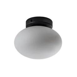 Domiluce Loftlamper > Loftlampe Ufo, sort/hvid, Ø 18 cm, glas, G9