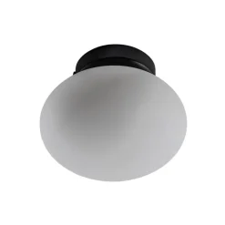 Domiluce Loftlamper > Loftlampe Ufo, sort/hvid, Ø 18 cm, glas, G9