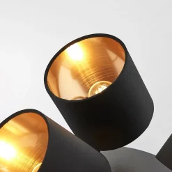 Lindby Spotlights > Loftlampe Vasilia i sort og guld, 3 lyskilder.