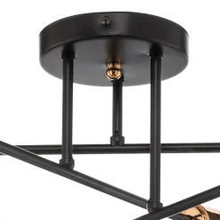 Loftlamper ^ EMIBIG LIGHTING Loftlampe Veken 6B i sort og kobber