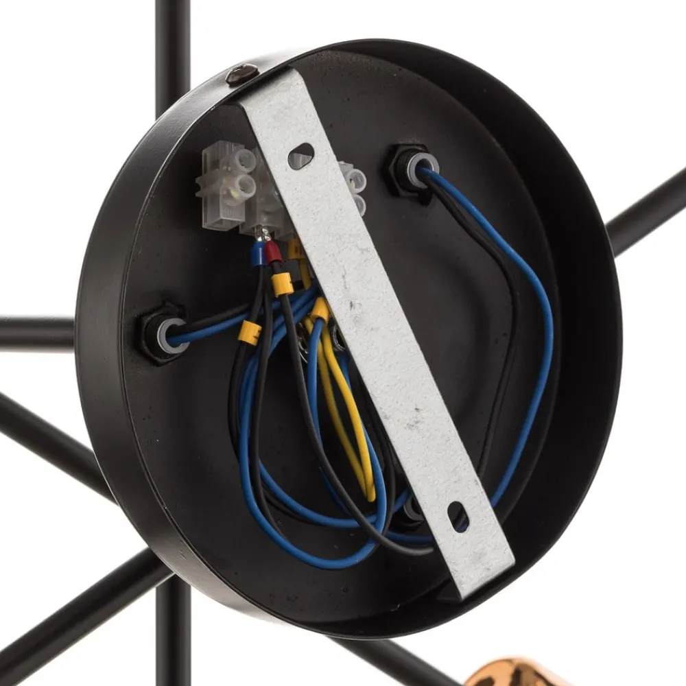 Loftlamper ^ EMIBIG LIGHTING Loftlampe Veken 6B i sort og kobber