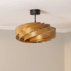 Euluna Loftlamper > Loftlampe Vento, guldfarvet, Ø 50 cm