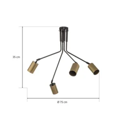 EMIBIG LIGHTING Loftlamper > Loftlampe Verno 4 Black i sort og guld