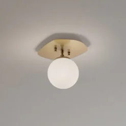 Opviq Loftlamper|Loftlamper > Loftlampe Well, guldfarvet, glas, Ø 20 cm, E14