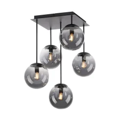 JUST LIGHT. GmbH Loftlamper|Loftlamper > Loftslampe Big Widow, glaskugler, fem flammer