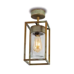 Udendørs Loftlamper ^ Moretti Luce Loftslampe Cubic³ 3367 messing antik/klar