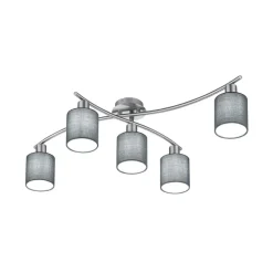 Loftlamper ^ Trio Lighting Loftslampe Garda - 5 lys med grå skærme