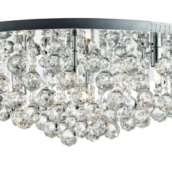 Searchlight Loftlamper > Loftslampe Hanna krom glas krystal kugler 80 cm