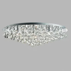 Searchlight Loftlamper > Loftslampe Hanna krom glas krystal kugler 80 cm
