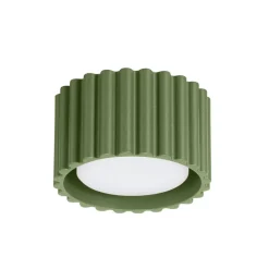 Loftlamper|Loftlamper ^ SOLLUX LIGHTING Loftslampe RIBLA, olivengrøn, Ø 10 cm, metal, GX53