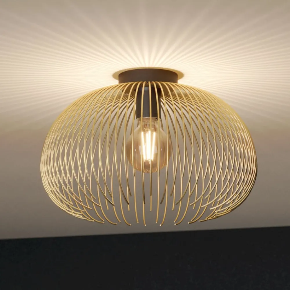 EGLO Loftlamper > Loftslampe Venezuela, skærm lavet af gyldne stænger