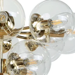 Domiluce Loftlamper|Loftlamper > Loftslampe Zumba, glas/metal, guld/klar, 13-flammet