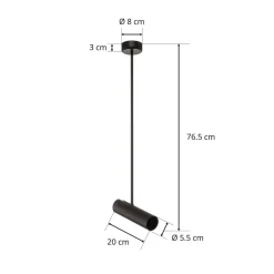 Spotlights ^ Nowodvorski Lighting Loftspot Eye Super, højde 76 cm, sort