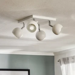 SOLLUX LIGHTING Loftlamper|Spotlights > Loftspot Flame, hvid, 4 lyskilder, firkantet