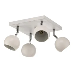 SOLLUX LIGHTING Loftlamper|Spotlights > Loftspot Flame, hvid, 4 lyskilder, firkantet