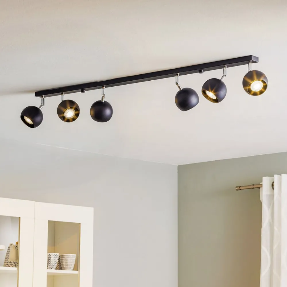 SOLLUX LIGHTING Loftlamper|Spotlights > Loftspot Flame, sort, 6 lyskilder