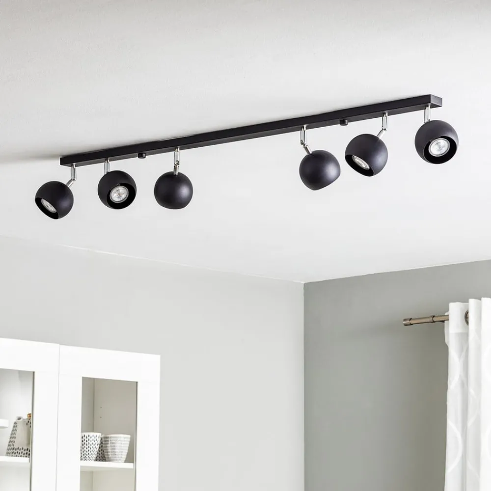 SOLLUX LIGHTING Loftlamper|Spotlights > Loftspot Flame, sort, 6 lyskilder