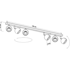 SOLLUX LIGHTING Loftlamper|Spotlights > Loftspot Flame, sort, 6 lyskilder