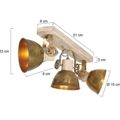 Steinhauer Loftlamper|Spotlights > Loftspot Gearwood, 3 lyskilder bronze