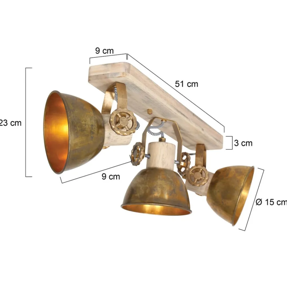 Steinhauer Loftlamper|Spotlights > Loftspot Gearwood, 3 lyskilder bronze