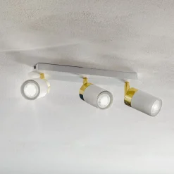 Eko-Light Loftlamper|Spotlights > Loftspot Joker, hvid/guld, 3 lyskilder