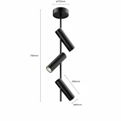 Loftlamper|Spotlights ^ SIGMA Loftspot Leda 3, 3 lyskilder, sort