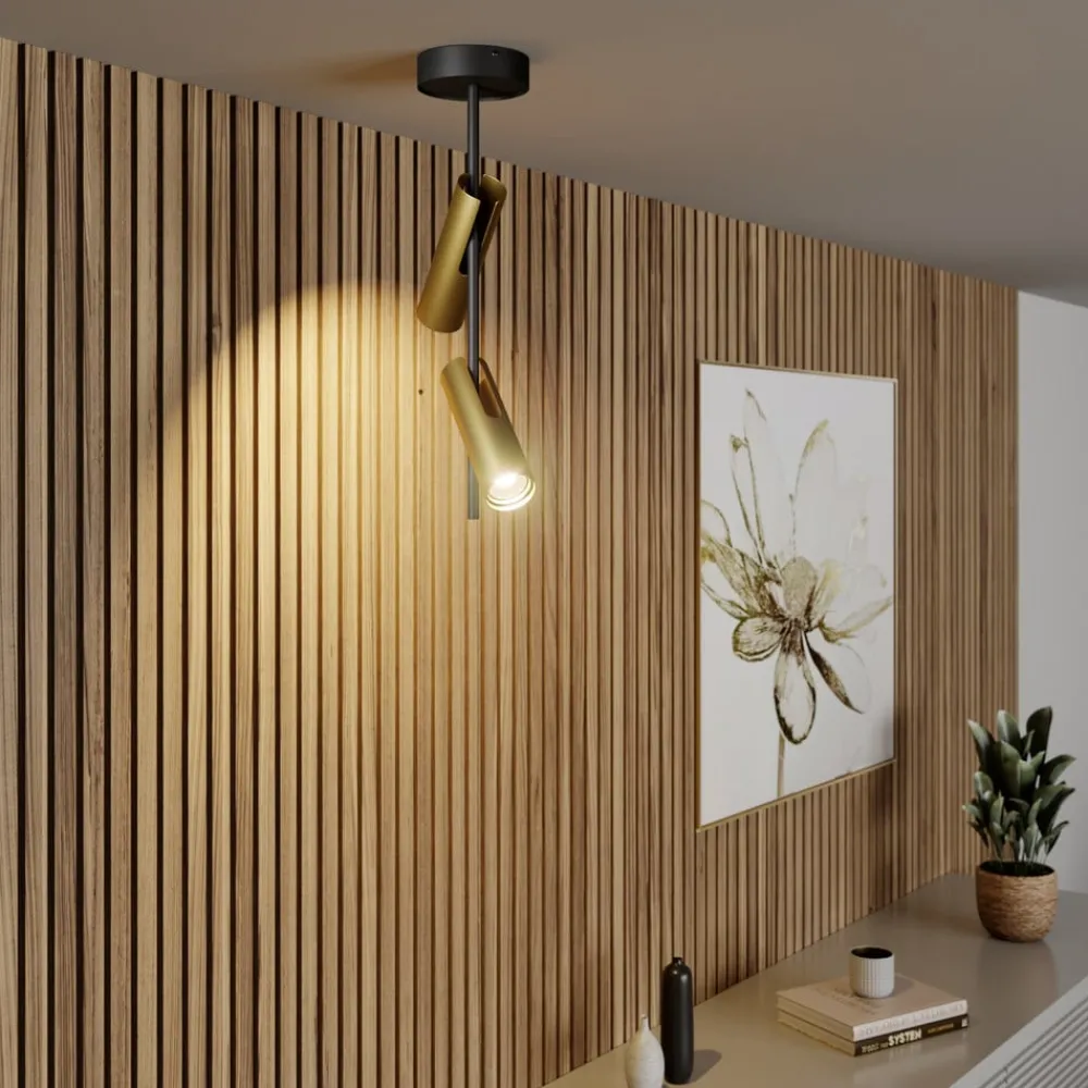 SIGMA Spotlights > Loftspot Leda 2, 2 lyskilder, sort-guld