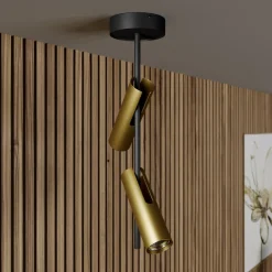 SIGMA Spotlights > Loftspot Leda 2, 2 lyskilder, sort-guld