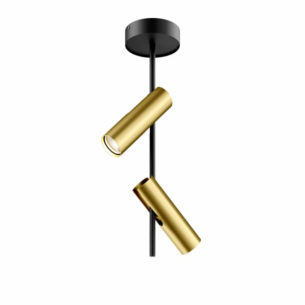 SIGMA Spotlights > Loftspot Leda 2, 2 lyskilder, sort-guld