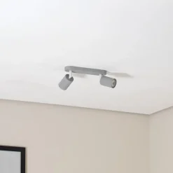 TK Lighting Loftlamper|Spotlights > Loftspot Livia, grå, 35 cm, 2 lyskilder, metal, GU10