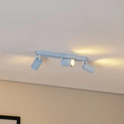 TK Lighting Loftlamper|Spotlights > Loftspot Livia, lyseblå, 52 cm, 3 lyskilder, metal, GU10