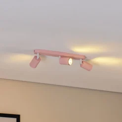Loftlamper|Spotlights ^ TK Lighting Loftspot Livia, lyserød, 52 cm, 3 lyskilder, metal, GU10