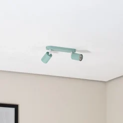 TK Lighting Loftlamper > Loftspot Livia, mintgrøn, 35 cm, 2 lyskilder, metal, GU10