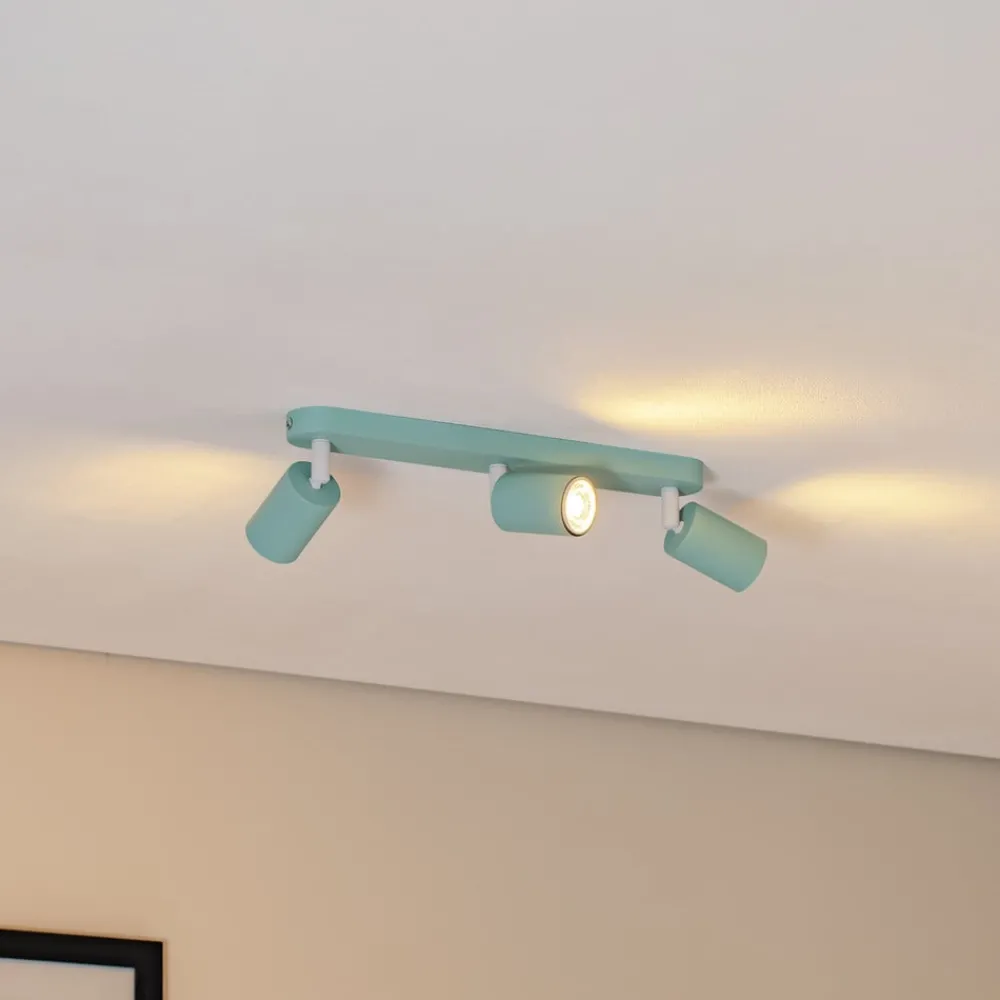 Loftlamper|Spotlights ^ TK Lighting Loftspot Livia, mintgrøn, 52 cm, 3 lyskilder, metal, GU10