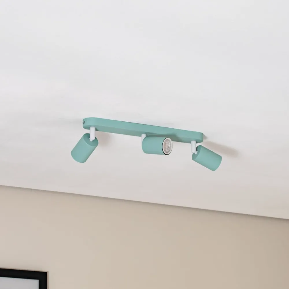 Loftlamper|Spotlights ^ TK Lighting Loftspot Livia, mintgrøn, 52 cm, 3 lyskilder, metal, GU10