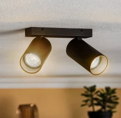 Spotlights ^ Nowodvorski Lighting Loftspot Mono II sort/indvendig guld 2 lyskilder