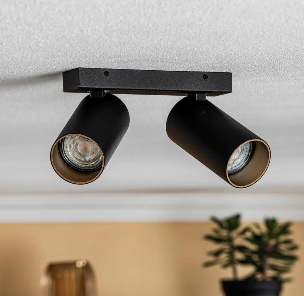 Spotlights ^ Nowodvorski Lighting Loftspot Mono II sort/indvendig guld 2 lyskilder