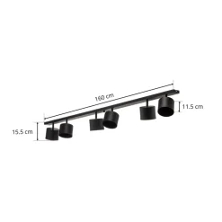 Loftlamper ^ ALDEX Loftspot 1047PL_K, 6 lyskilder, sort