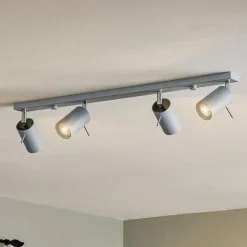SOLLUX LIGHTING Loftlamper > Loftspot Round, grå, 4 lyskilder lineær