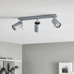 SOLLUX LIGHTING Loftlamper|Loftlamper > Loftspot Round, grå, 3 lyskilder lineær