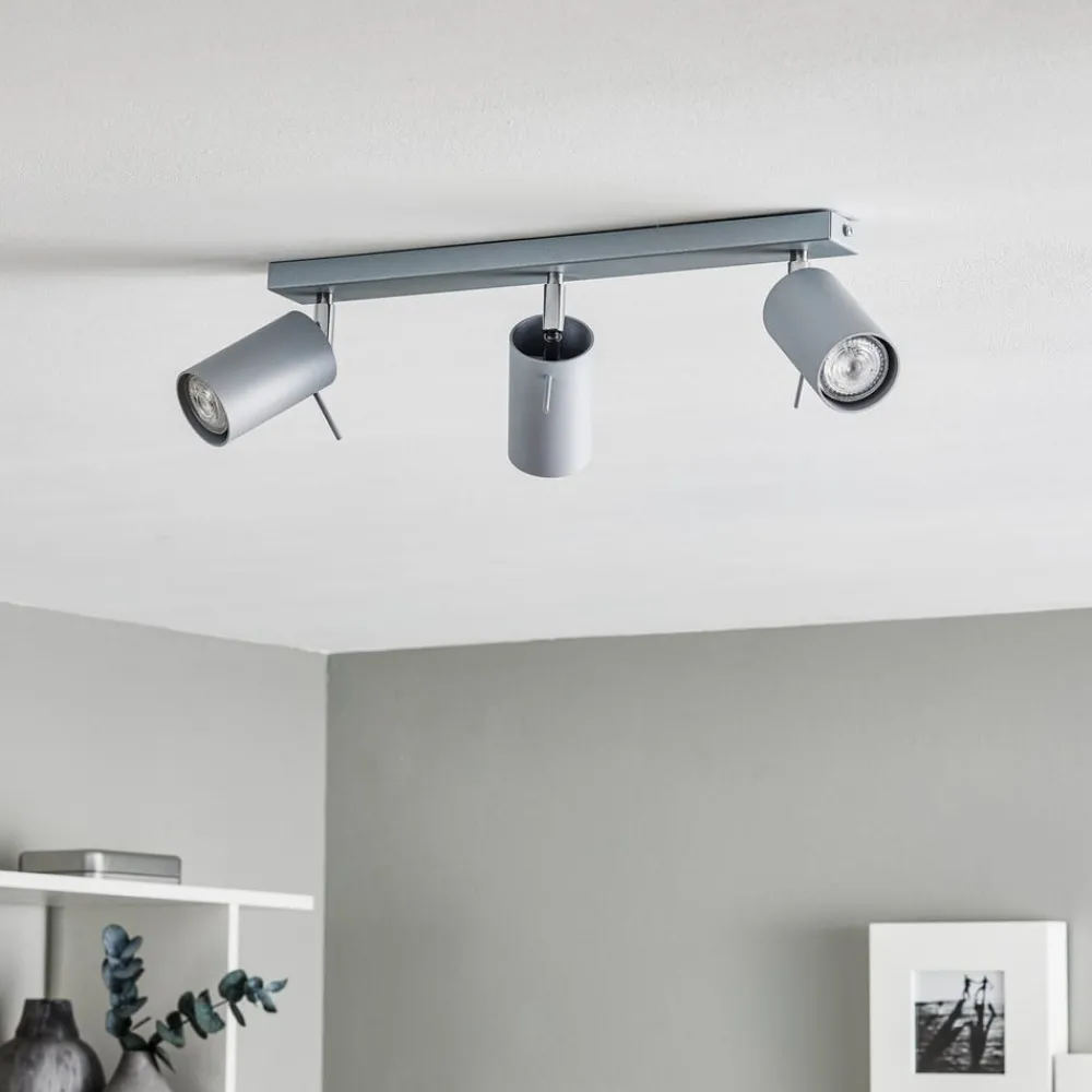 SOLLUX LIGHTING Loftlamper|Loftlamper > Loftspot Round, grå, 3 lyskilder lineær