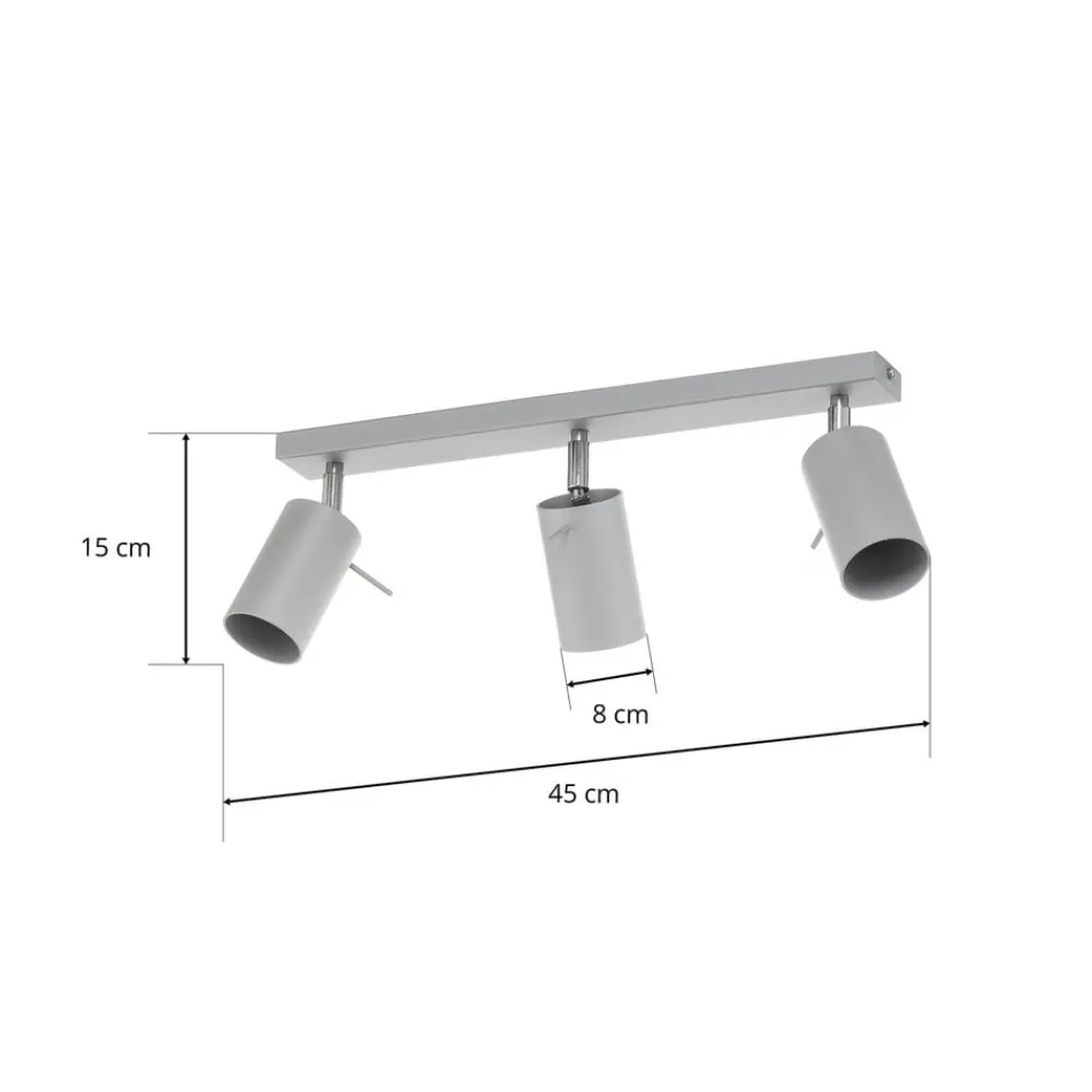 SOLLUX LIGHTING Loftlamper|Loftlamper > Loftspot Round, grå, 3 lyskilder lineær