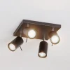 SOLLUX LIGHTING Loftlamper|Spotlights > Loftspot Round i sort, 4 lyskilder, firkantet